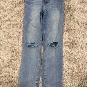 Good American Light Blue Distressed Skinny Jeans